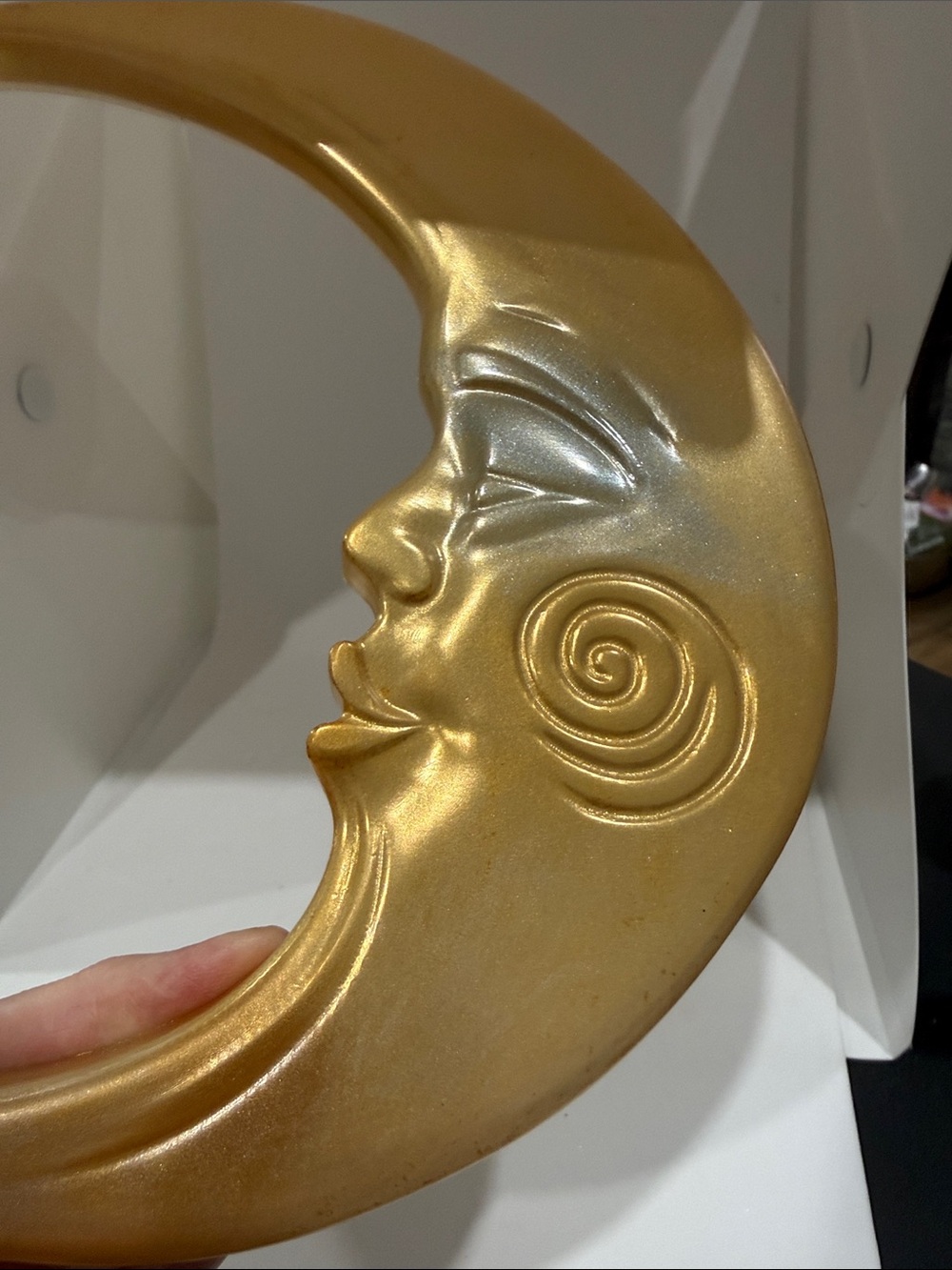 Gold Crescent Moon Wall Accent -Made with Resin - Decorative Home Accent - Picture 4 of 5